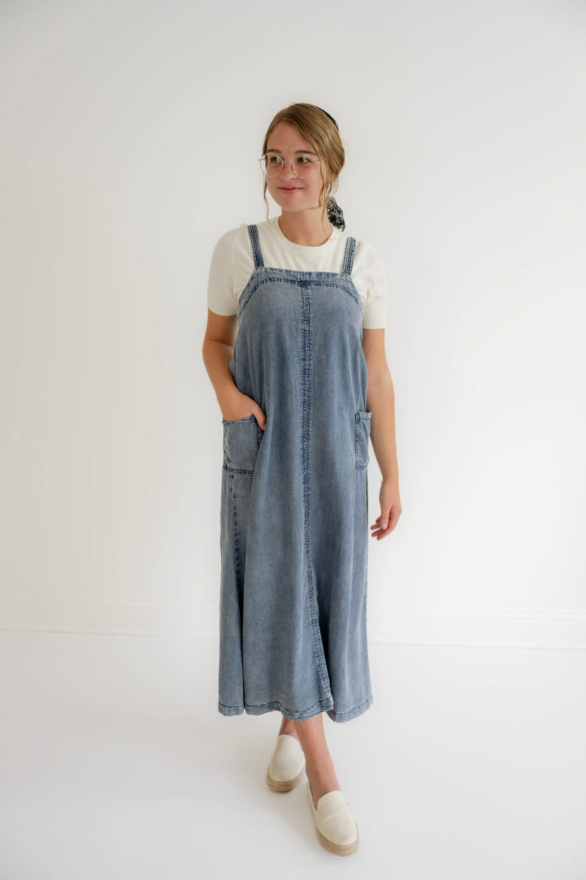 Peyton Denim Maxi Jumper Dress