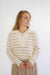 Nola Half Zip Striped Jacket in Taupe - Nola Half Zip Striped Jacket in Taupe - S - Salt and Honey