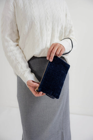 Chevron Knit Wristlet Purse in Navy - Chevron Knit Wristlet Purse in Navy - Default Title - Salt and Honey