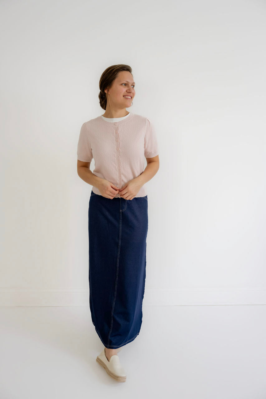 Caroline Knit Maxi Skirt in Navy - Womens - Bottoms - Skirts