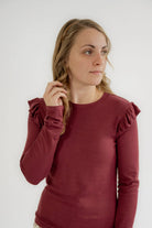 Serena Ribbed Top in Wine- FINAL SALE - Womens - Tops - Shirts