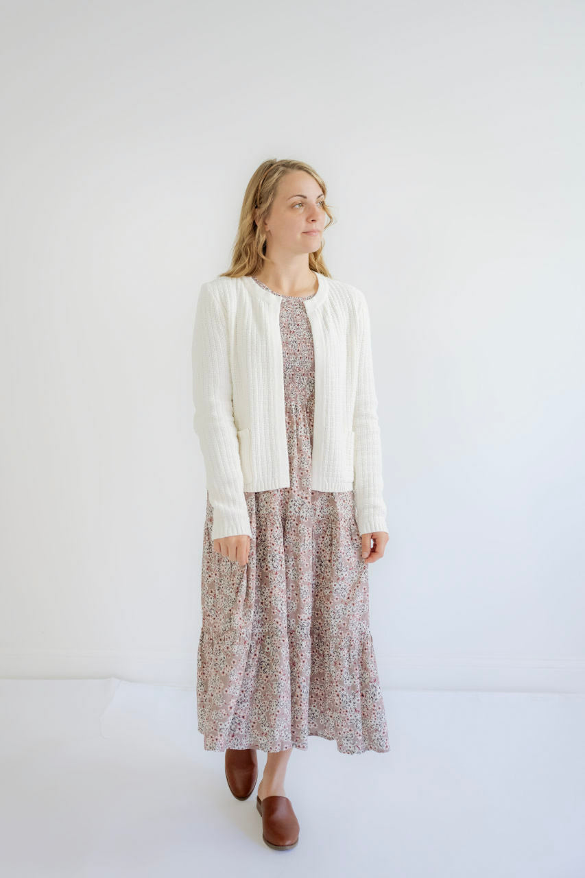 Essie Smocked Floral Dress in Mauve - Essie Smocked Floral Dress in Mauve - S - Salt and Honey