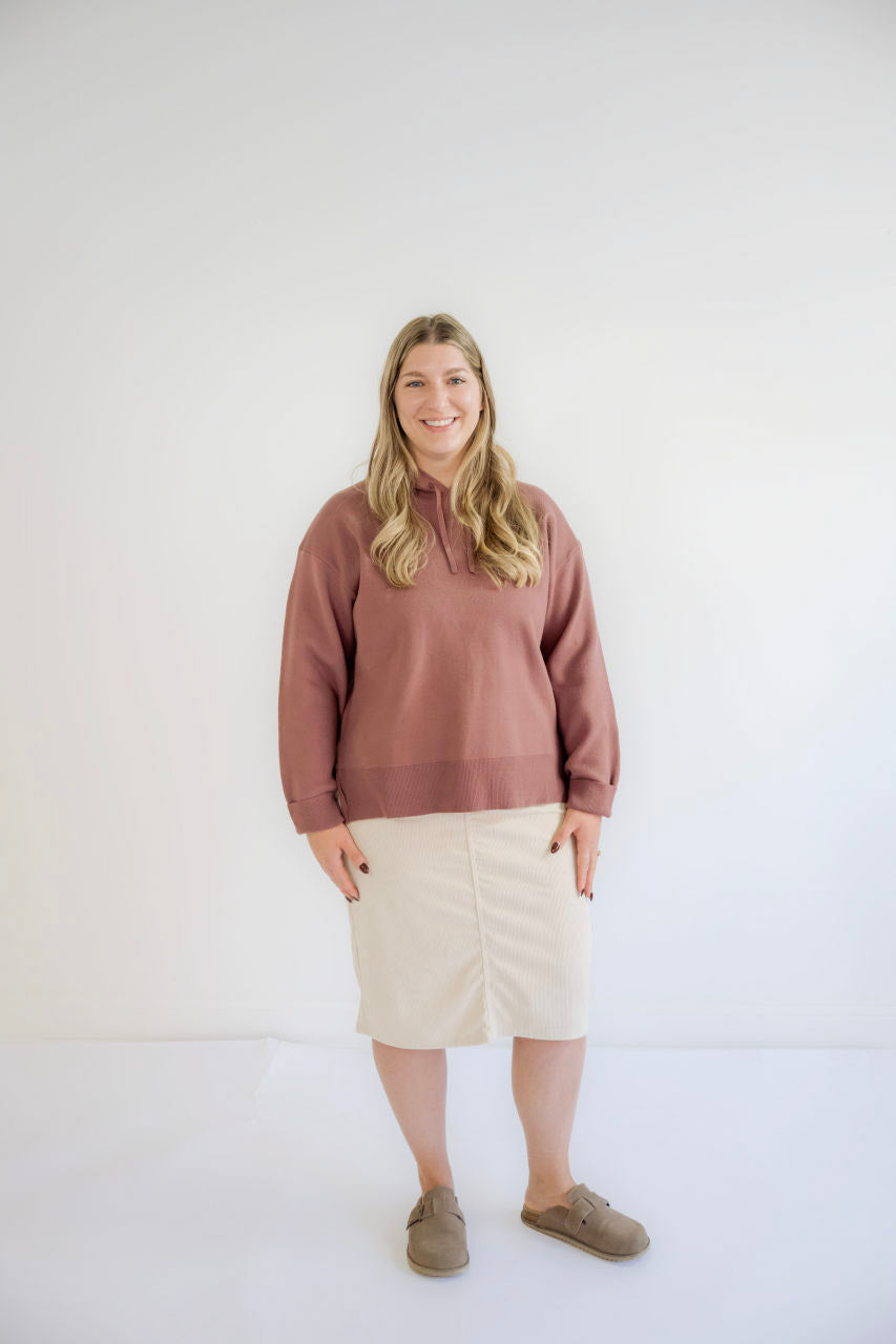 Miranda Knit Sweatshirt in Red Bean - Miranda Knit Sweatshirt in Red Bean - S - Salt and Honey