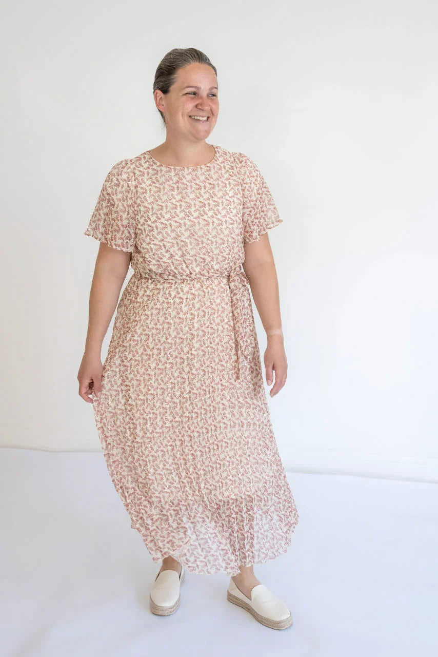 knee length dresses for ladies Floral Pleated Midi Dress – Figgy main image 0