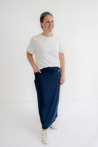 Alexis Athletic Maxi Skirt in Navy - Womens - Bottoms - Skirts