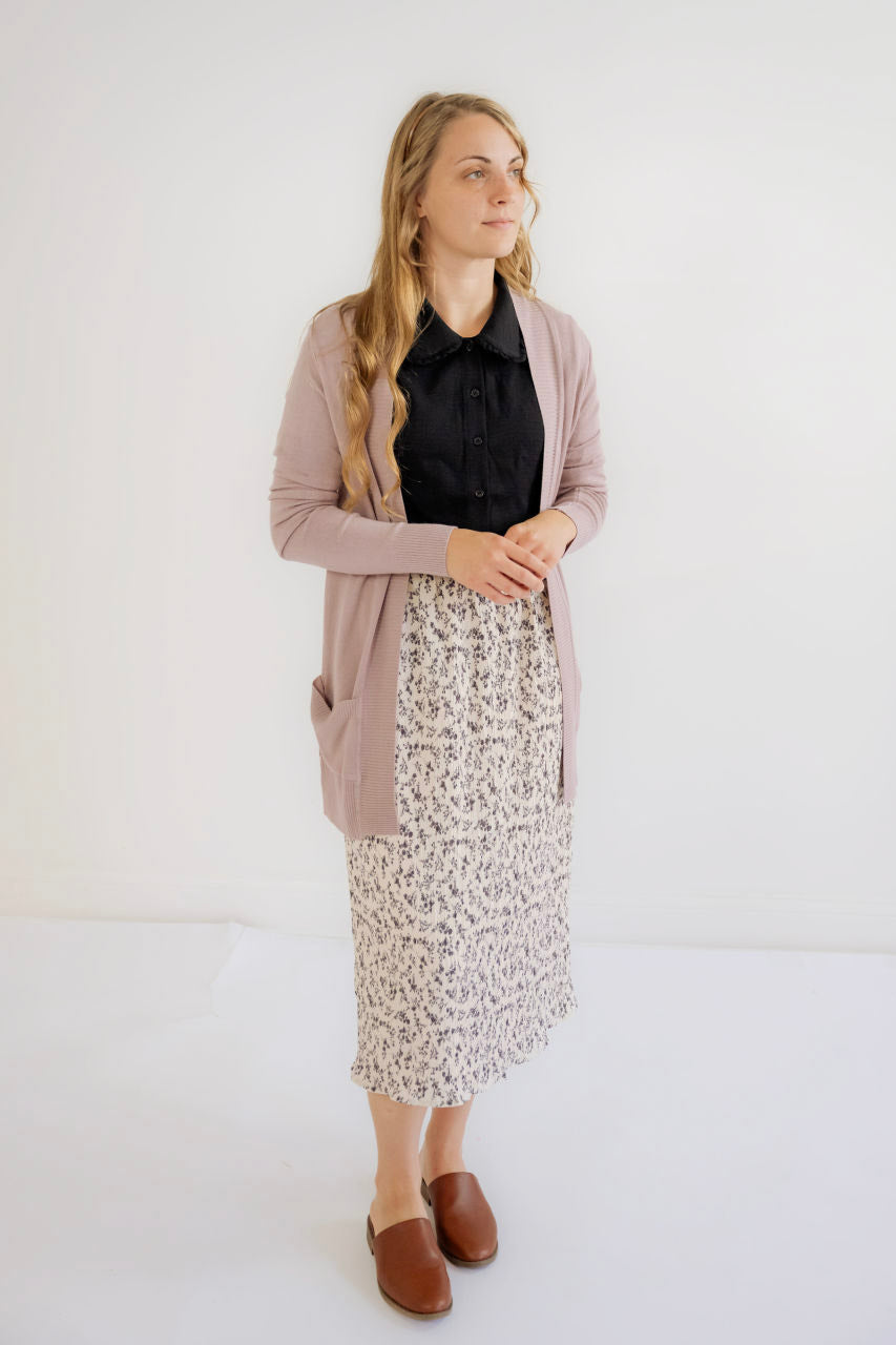Freya Crinkle Floral Skirt in Charcoal - FINAL SALE - Freya Crinkle Floral Skirt in Charcoal - FINAL SALE - S - Salt and Honey