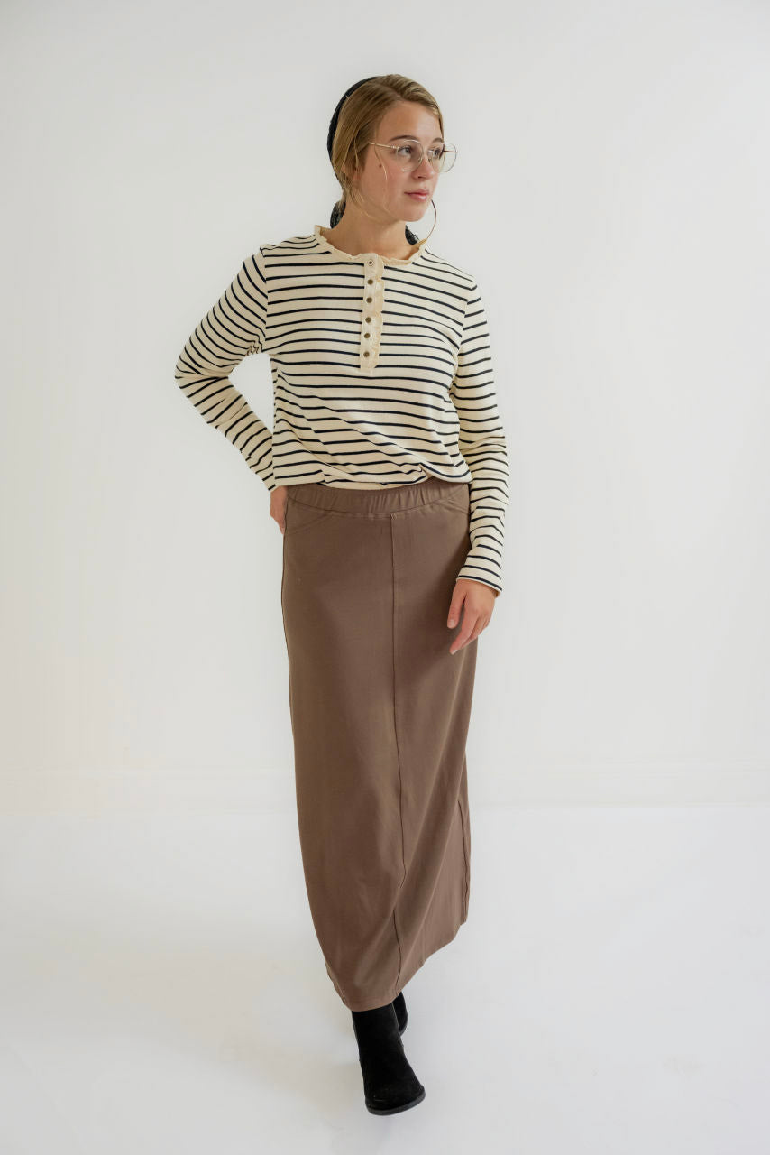 Caroline Knit Maxi Skirt in Mocha - Caroline Knit Maxi Skirt in Mocha - XS - Salt and Honey