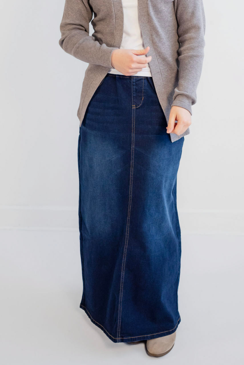 Rosemary Denim Skirt in Dark Wash