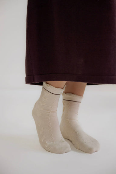 Delicate Scallop Detail Socks - Delicate Scallop Detail Socks - Default Title - Salt and Honey