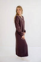 Amani Button Knit Cardigan in Plum - Amani Button Knit Cardigan in Plum - XS - Salt and Honey