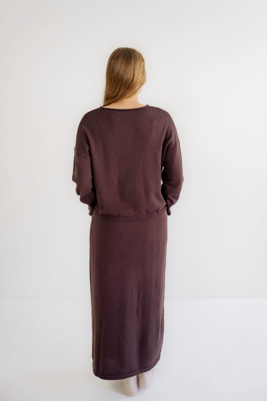 Amani Button Knit Cardigan in Plum - Amani Button Knit Cardigan in Plum - XS - Salt and Honey