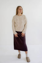 Sinclair Embroidered Cardigan in Almond - Sinclair Embroidered Cardigan in Almond - S - Salt and Honey