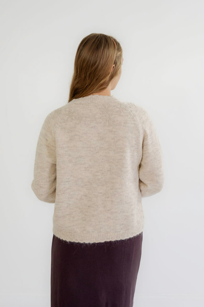 Sinclair Embroidered Cardigan in Almond - Sinclair Embroidered Cardigan in Almond - S - Salt and Honey