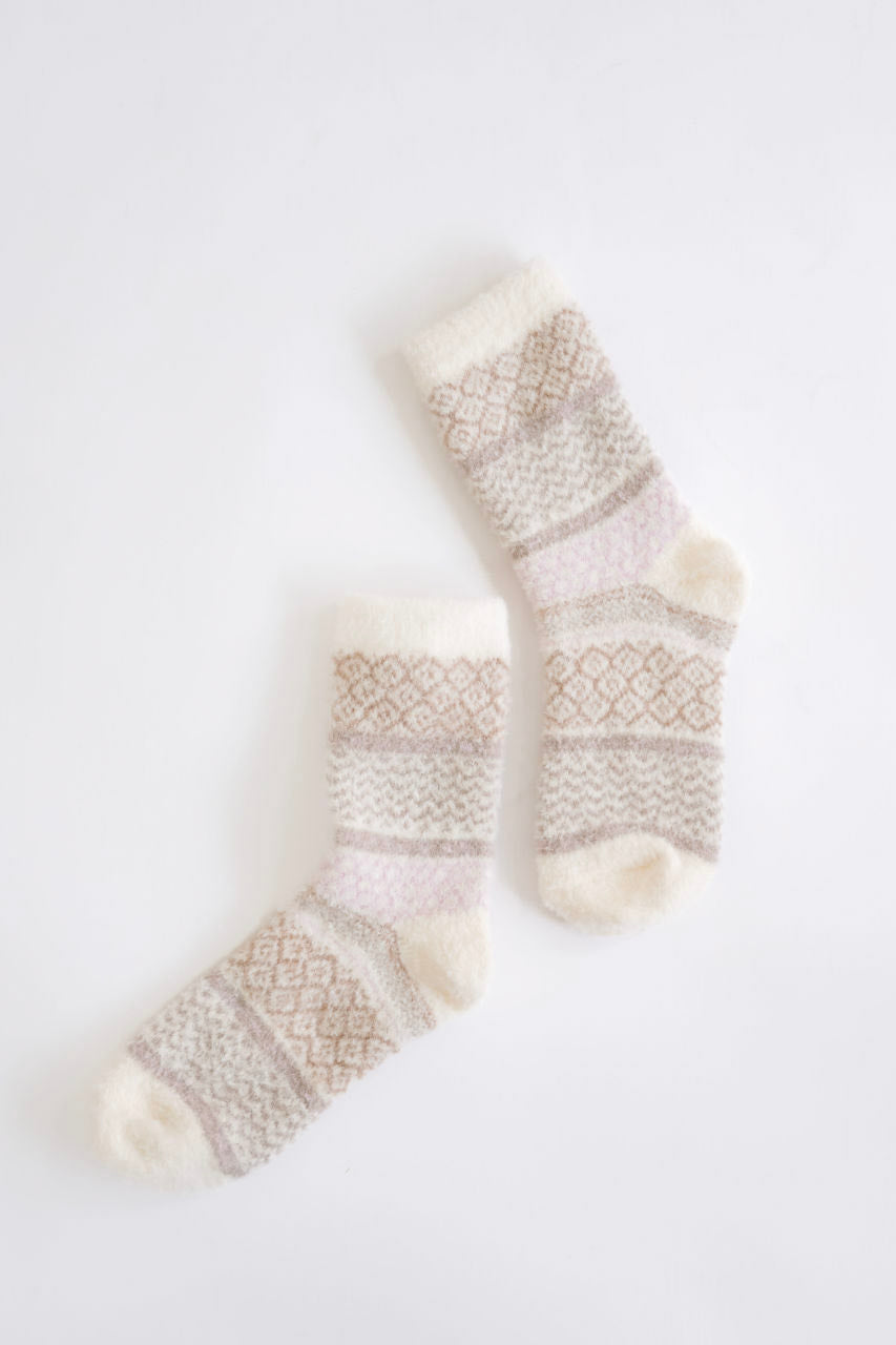 Cozy Fleece Thick Socks in Mauve