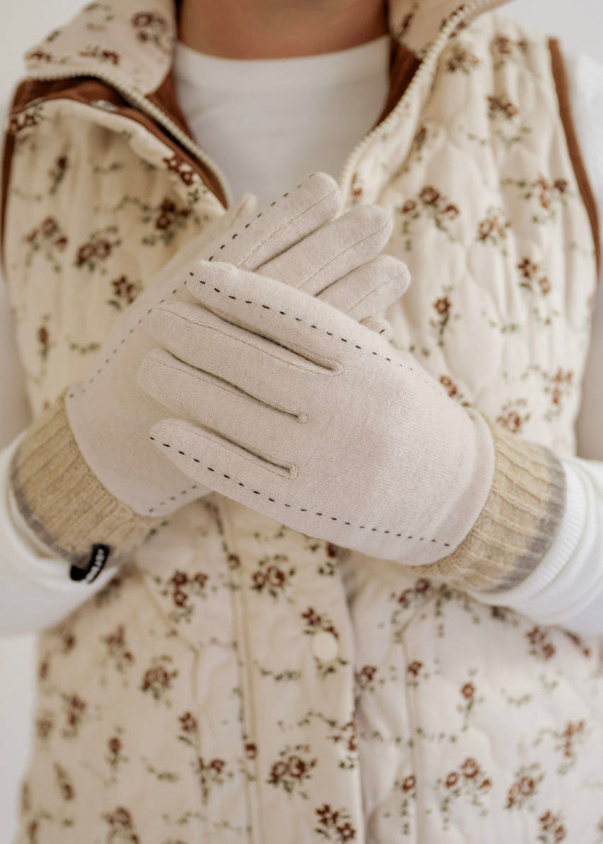 Windproof Wool Gloves in Khaki - Windproof Wool Gloves in Khaki - Default Title - Salt and Honey