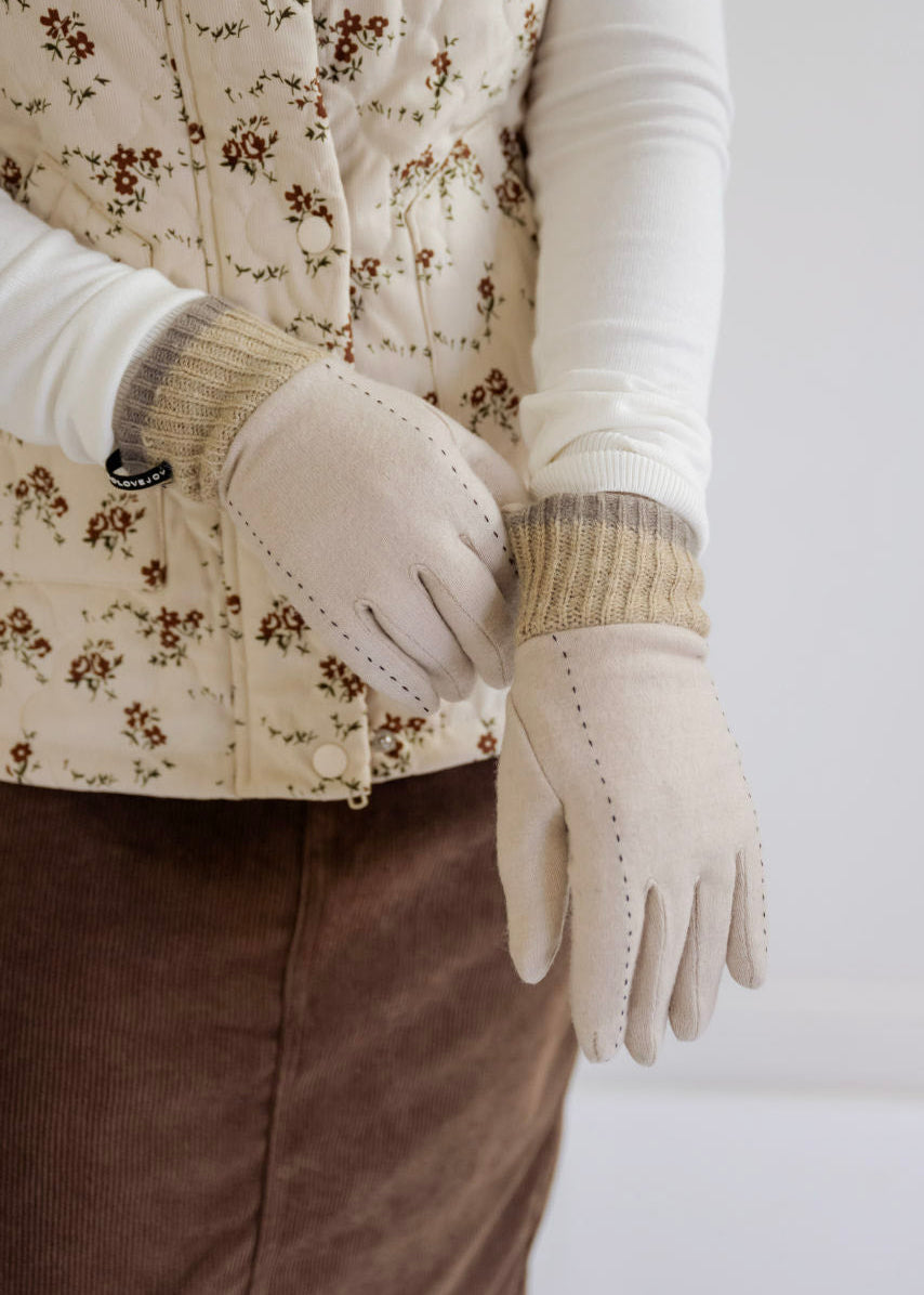 Windproof Wool Gloves in Khaki - Windproof Wool Gloves in Khaki - Default Title - Salt and Honey