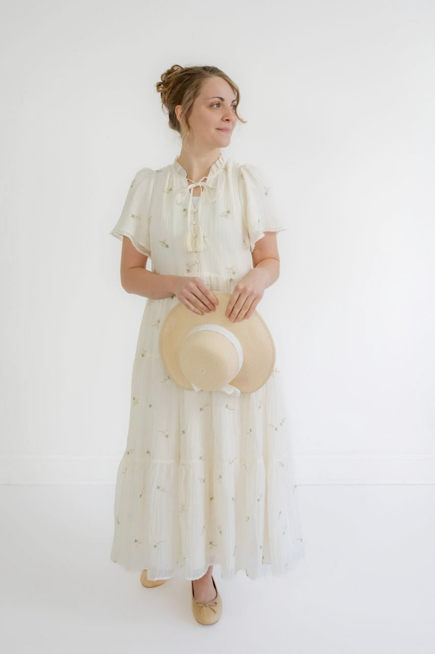 Abbie Floral Maxi Dress in Cream- FINAL SALE - Womens - Dresses