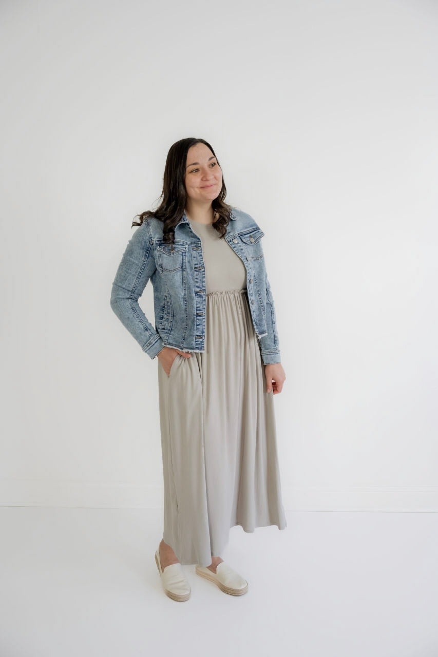 Rachel Knit Maxi Dress in Taupe