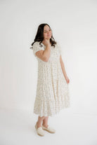 Karina Floral Midi Dress in Blue Fog Floral- FINAL SALE - Womens - Dresses