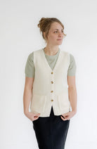 Tessa Button Sweater Vest in Ivory- FINAL SALE - Womens - Outerwear - Vests