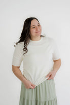 Mariel Knit Sweater Top in Cream - Womens - Tops - Sweaters