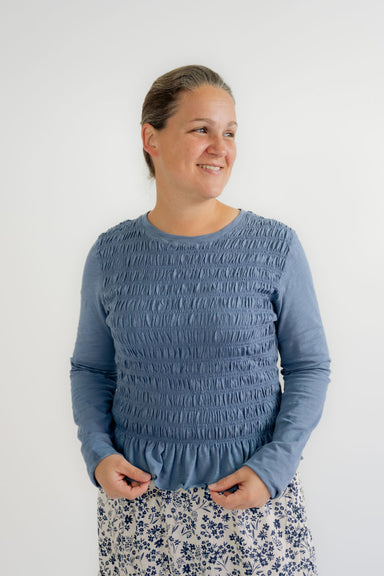Indie Smocked Top in Vintage Navy - Indie Smocked Top in Vintage Navy - S - Salt and Honey