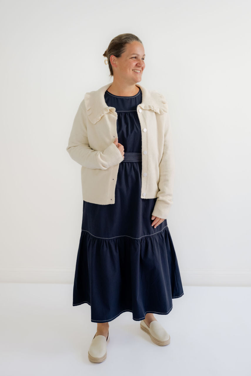 Skylar Waist Tie Midi Dress in Navy - LIMITED TIME SALE - Skylar Waist Tie Midi Dress in Navy - LIMITED TIME SALE - S - Salt and Honey