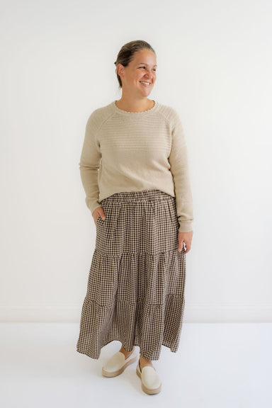 Terra Gingham Skirt in Chestnut - Terra Gingham Skirt in Chestnut - S - Salt and Honey