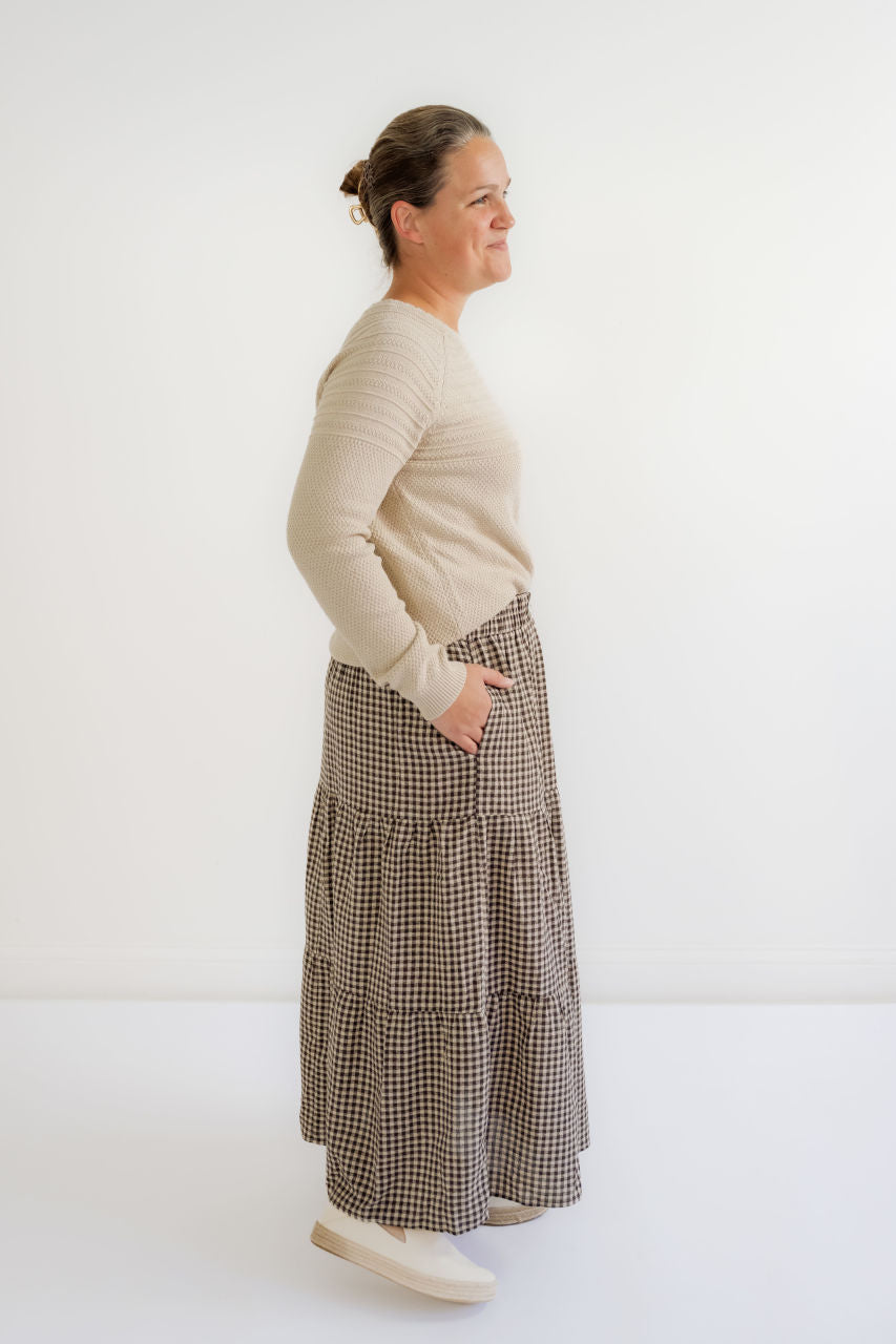 Maverick Scalloped Sweater in Oat - Maverick Scalloped Sweater in Oat - S - Salt and Honey