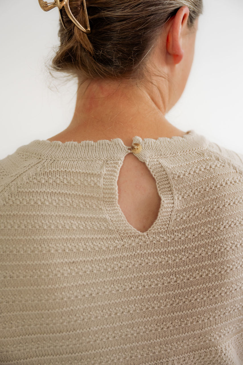 Maverick Scalloped Sweater in Oat - Maverick Scalloped Sweater in Oat - S - Salt and Honey