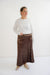 Vivienne Floral Midi Skirt in Velvet Brown - Vivienne Floral Midi Skirt in Velvet Brown - S - Salt and Honey