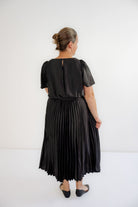 Ellison Satin Midi Dress in Black - Ellison Satin Midi Dress in Black - S - Salt and Honey