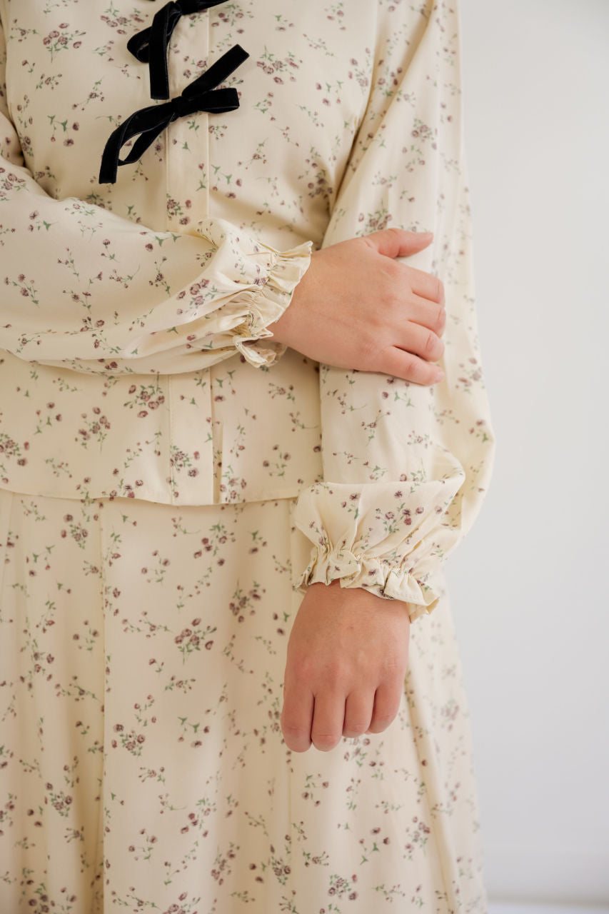 Rosie Floral Bow Top in Plum - Rosie Floral Bow Top in Plum - S - Salt and Honey