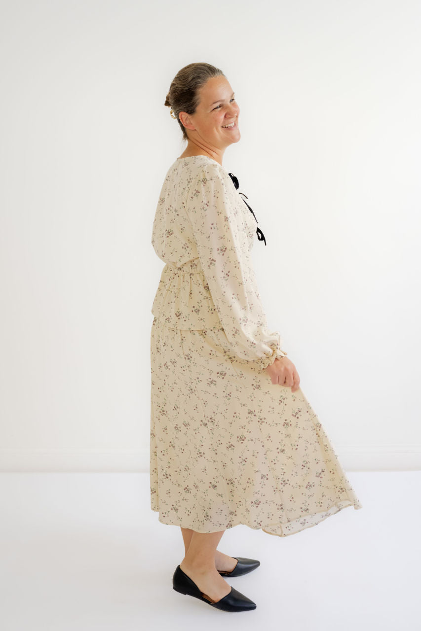 Rosie Floral Bow Top in Plum - Rosie Floral Bow Top in Plum - S - Salt and Honey