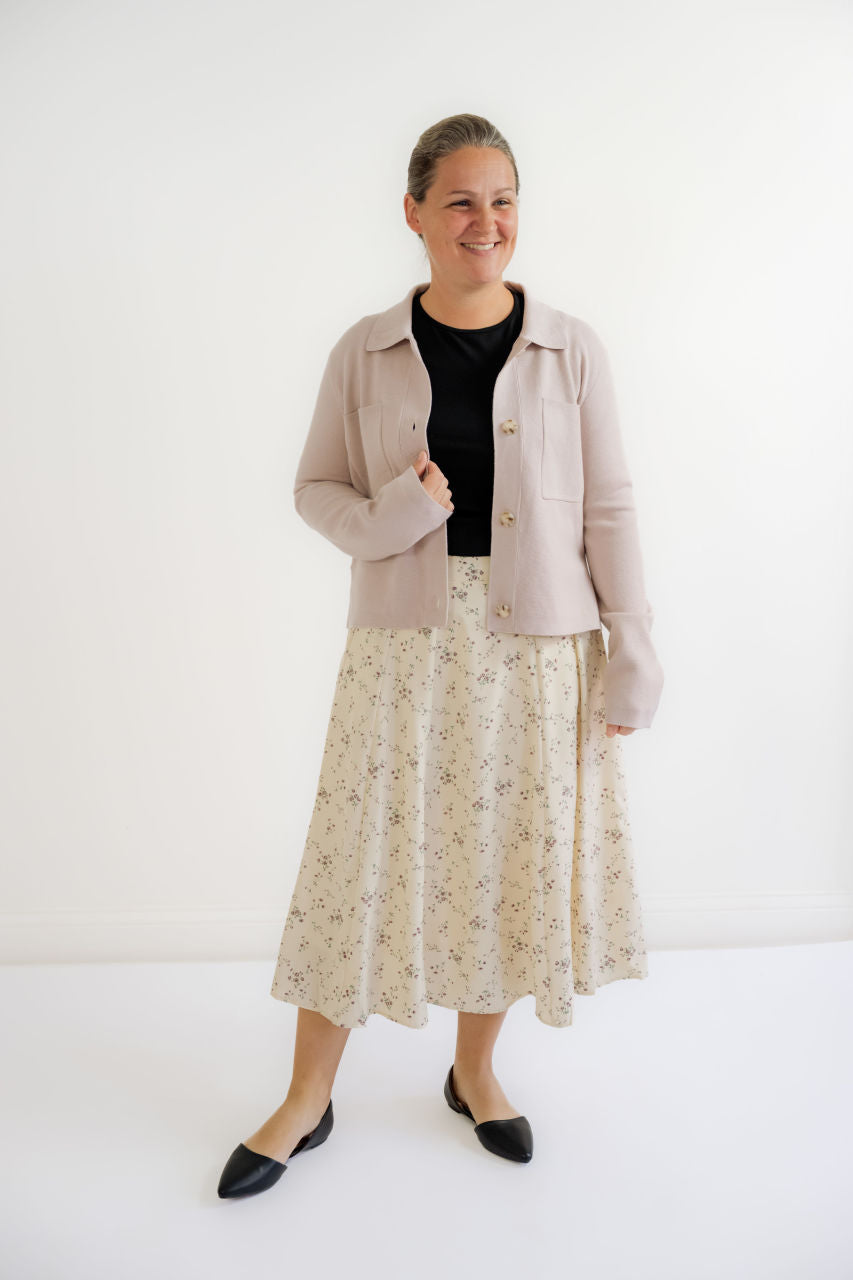 Lynne Floral Midi Skirt in Plum - Lynne Floral Midi Skirt in Plum - S - Salt and Honey
