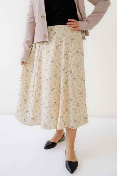 Lynne Floral Midi Skirt in Plum - Lynne Floral Midi Skirt in Plum - S - Salt and Honey