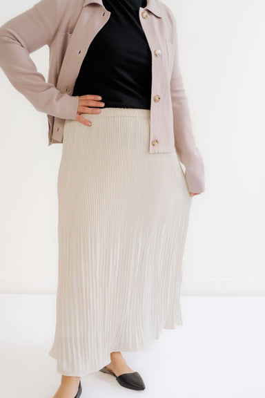 Etta Pleated Maxi Skirt in Soy - Etta Pleated Maxi Skirt in Soy - S - Salt and Honey