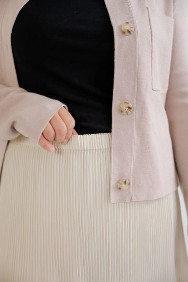 Etta Pleated Maxi Skirt in Soy - Etta Pleated Maxi Skirt in Soy - S - Salt and Honey