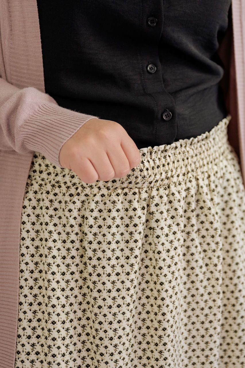 Hattie Floral Midi Skirt in Black - Hattie Floral Midi Skirt in Black - S - Salt and Honey