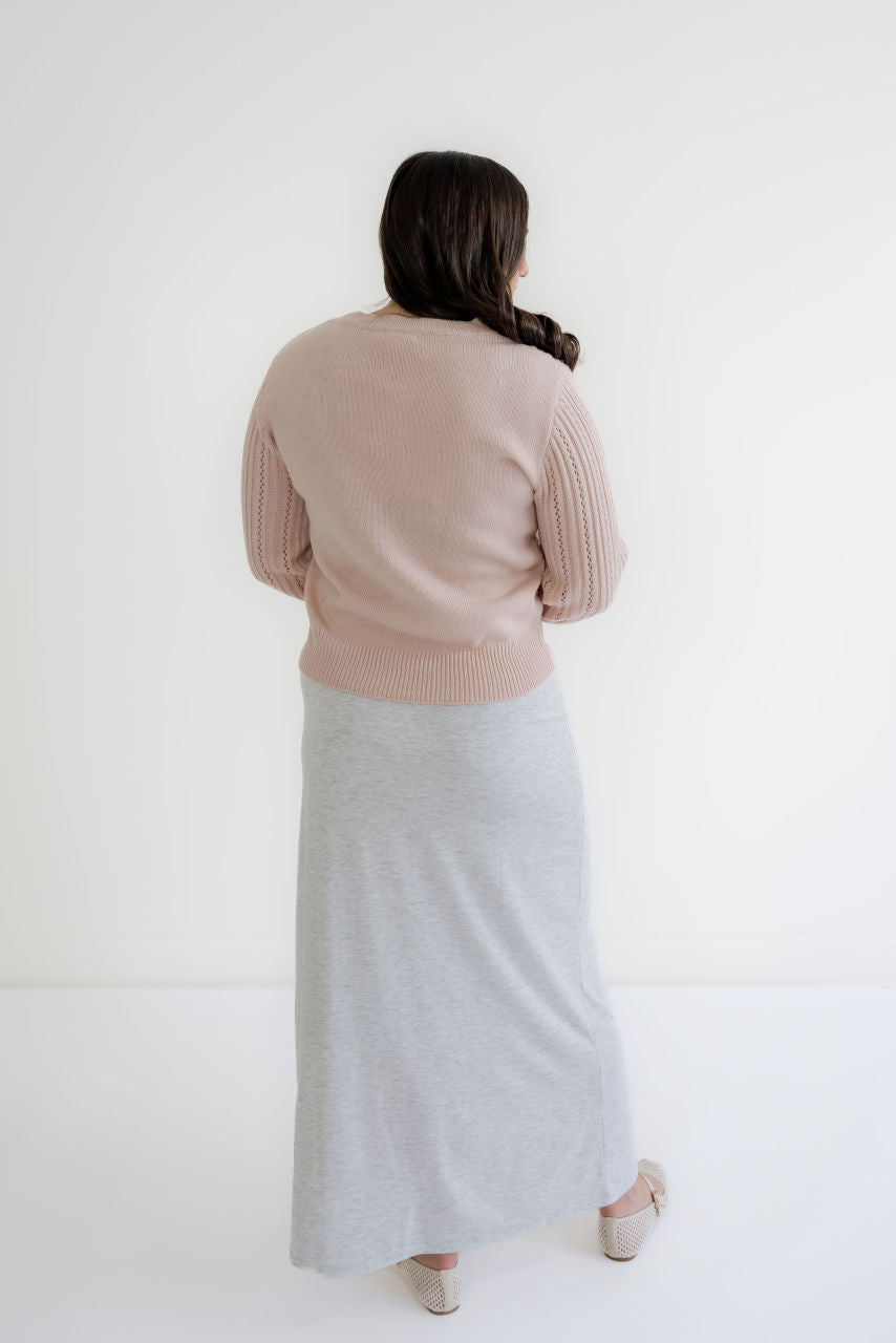 Brynlee Embroidered Sweater in Muted Rose