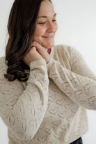 Cadence Heart Pointelle Sweater in Cream- FINAL SALE - Womens - Tops - Sweaters