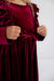 Norah Velvet Bow Girls Dress - Norah Velvet Bow Girls Dress - 3/4 T / Burgundy - Salt and Honey
