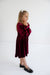 Norah Velvet Bow Girls Dress - Norah Velvet Bow Girls Dress - 3/4 T / Burgundy - Salt and Honey