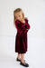 Norah Velvet Bow Girls Dress - Norah Velvet Bow Girls Dress - 3/4 T / Burgundy - Salt and Honey