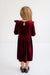 Norah Velvet Bow Girls Dress - Norah Velvet Bow Girls Dress - 3/4 T / Burgundy - Salt and Honey