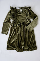 Norah Velvet Bow Girls Dress - Norah Velvet Bow Girls Dress - 3/4 T / Burgundy - Salt and Honey