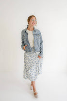 Briar Floral Skirt in Porcelain Blue - Womens - Bottoms - Skirts