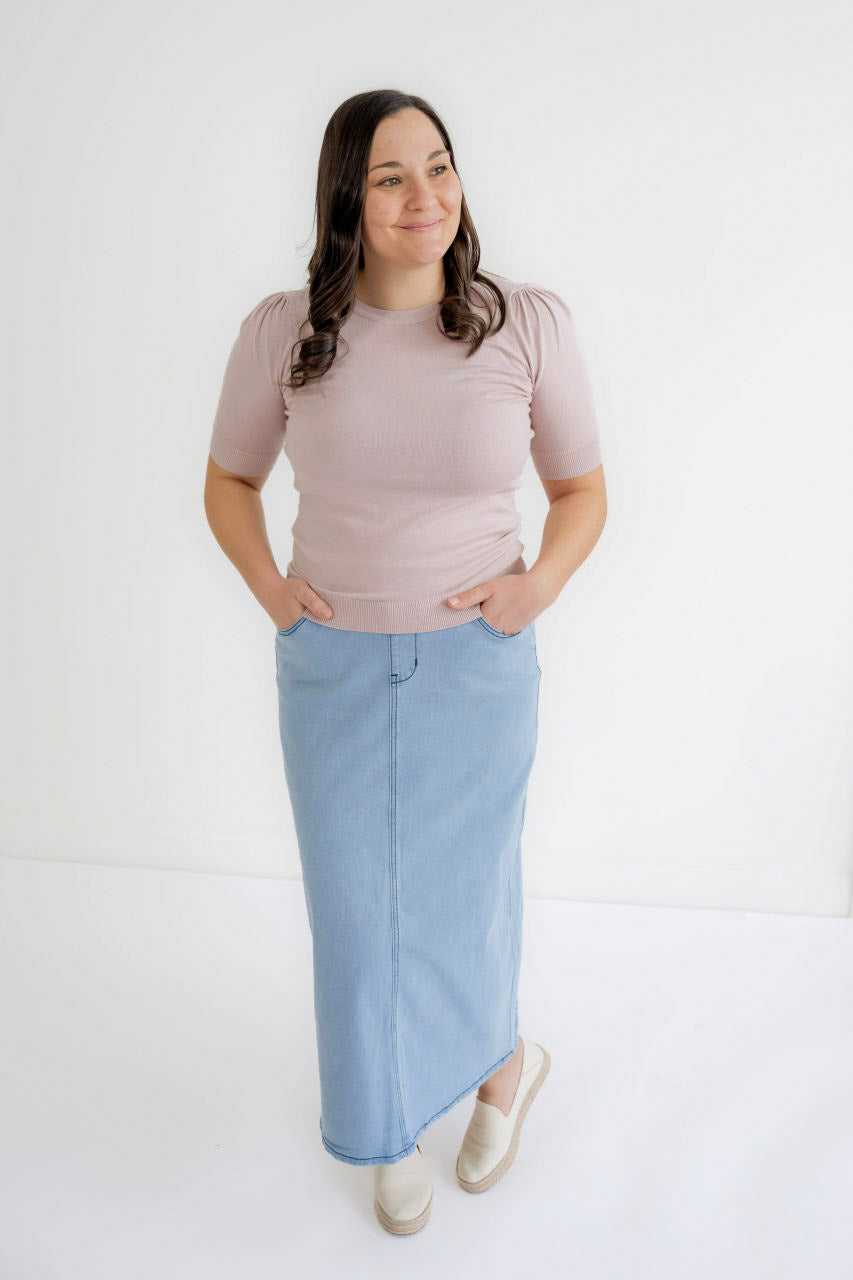Maysen Knit Sweater Top in Blush - Womens - Tops - Sweaters
