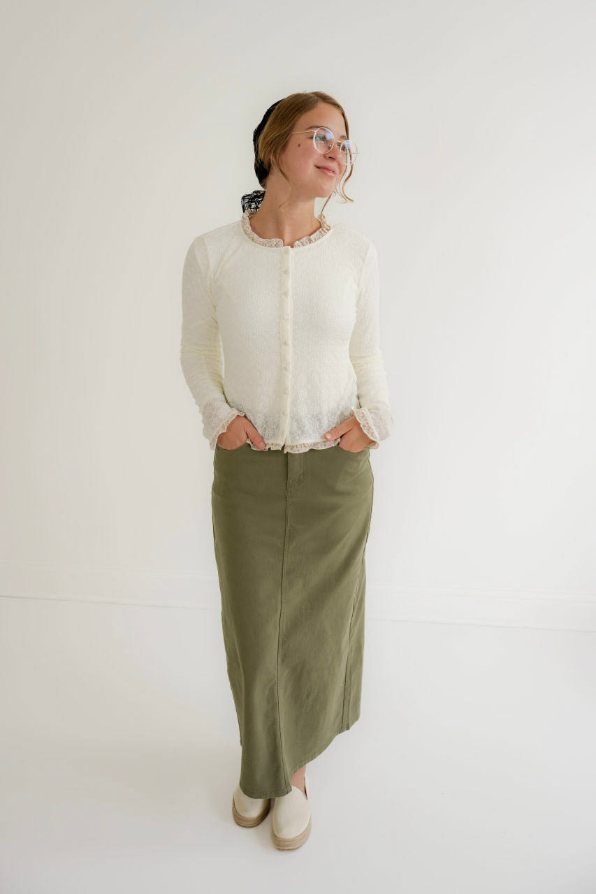 Kyra Textured Floral Top in Ivory