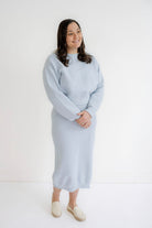 Elliott Waffle Knit Sweater in Sky- FINAL SALE - Womens - Tops - Sweaters